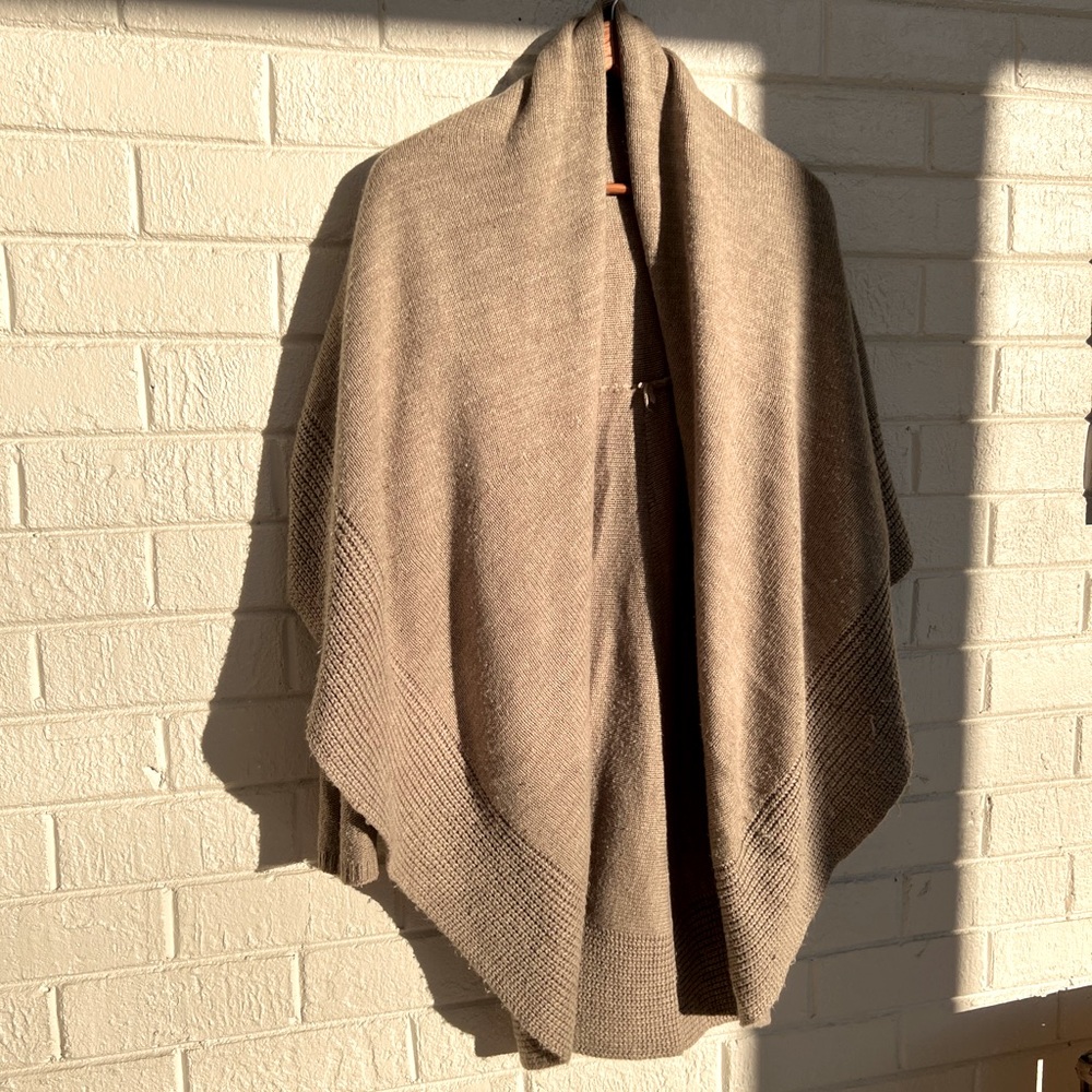 Brown Long Sleeve Wrap Sweater